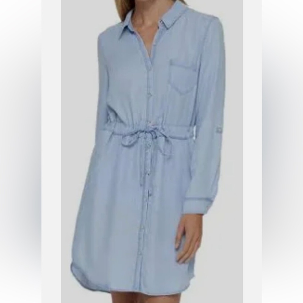Tommy Hilfiger Light Blue Long Sleeve Dress